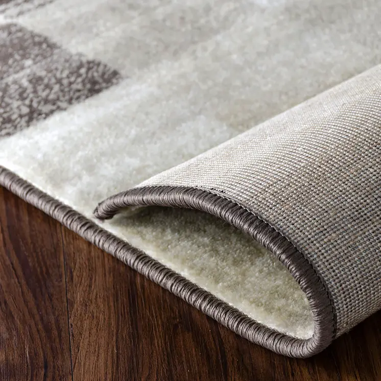 4' X 6' Beige Geometric Power Loom Stain Resistant Area Rug