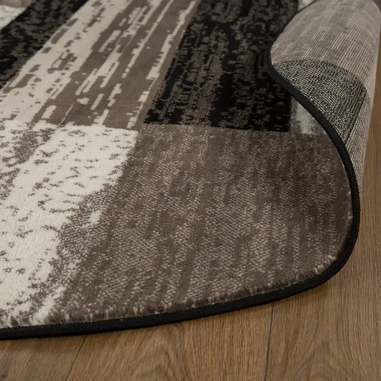 5' Chocolate Patchwork Round Rug