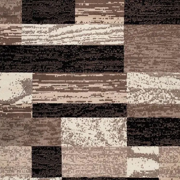 5' Chocolate Patchwork Square Rug