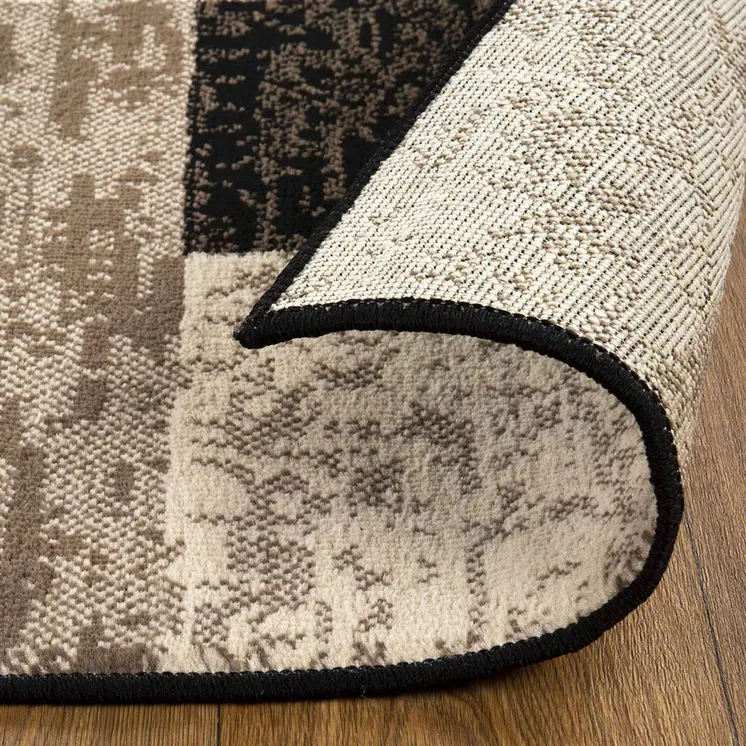 5' Chocolate Patchwork Square Rug