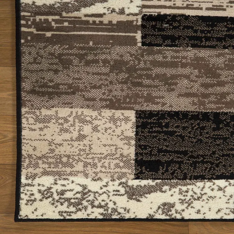 5' Chocolate Patchwork Square Rug