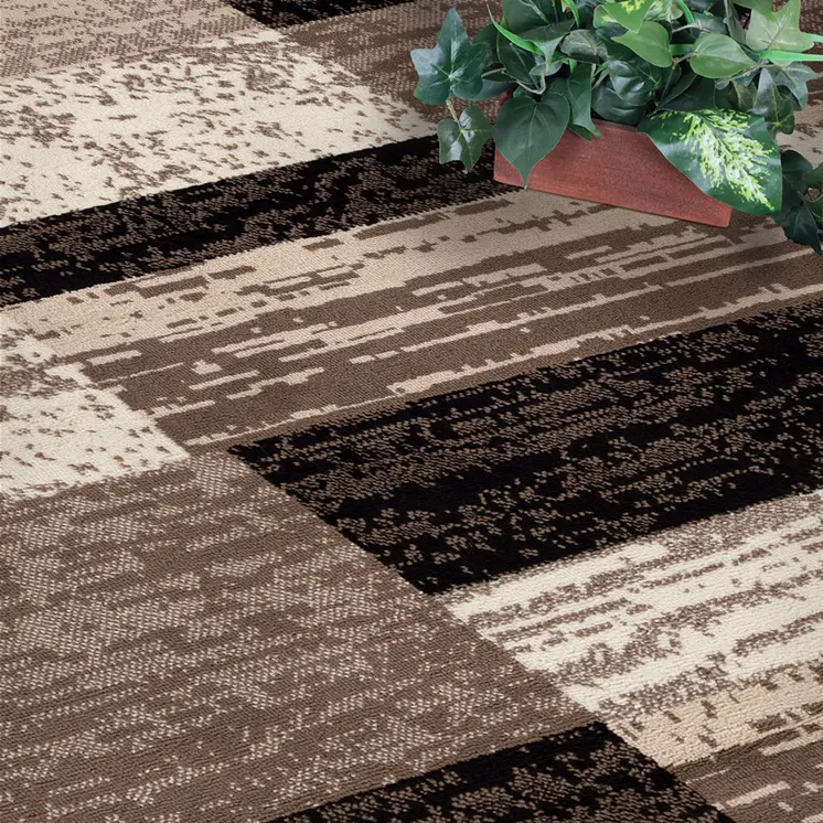 5' Chocolate Patchwork Square Rug