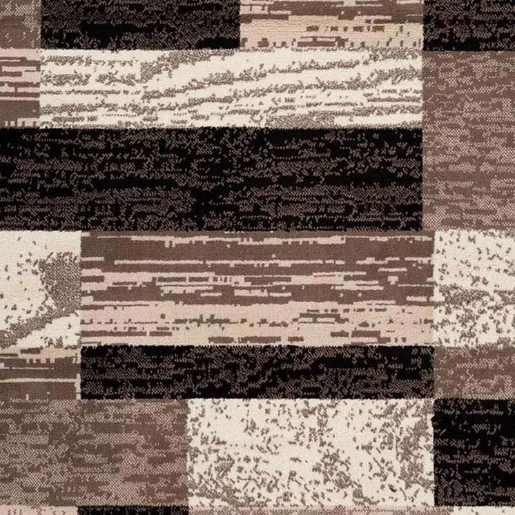 5' Chocolate Patchwork Square Rug