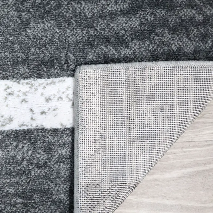 5' X 8' Charcoal Patchwork Power Loom Stain Resistant Area Rug