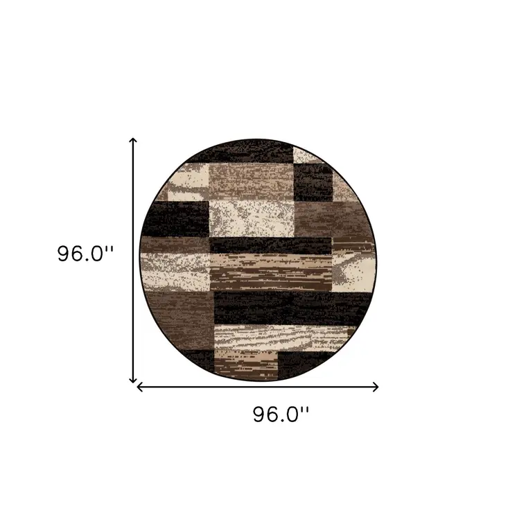 8' Chocolate Patchwork Round Rug