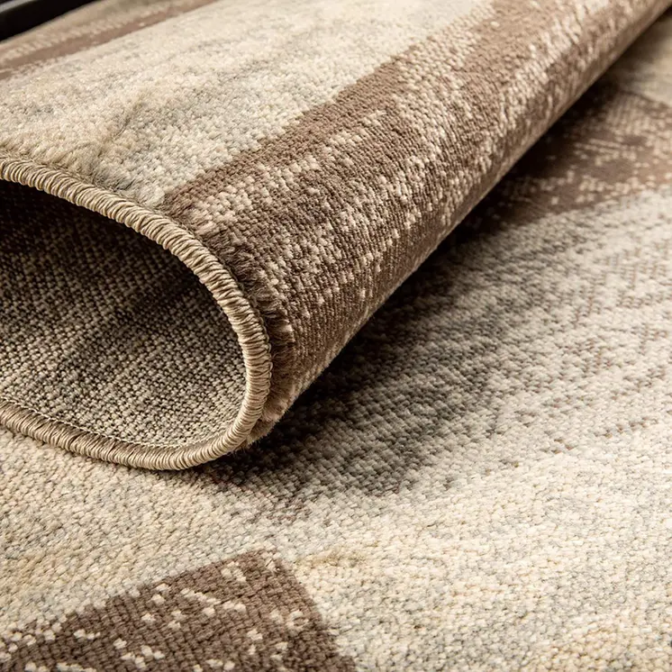 8' X 10' Beige And Slate Gray Patchwork Area Rug