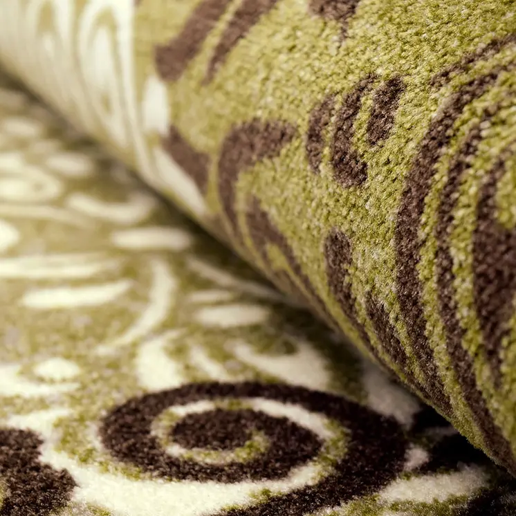 2' X 3' Brown Green And Ivory Floral Area Rug