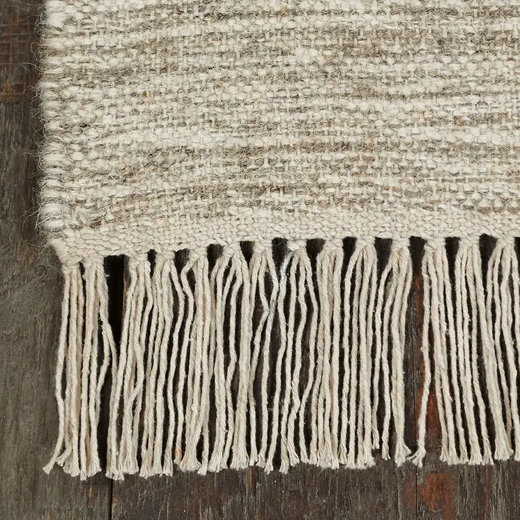 5' X 8' Gray Geometric Flatweave Handmade Area Rug With Fringe