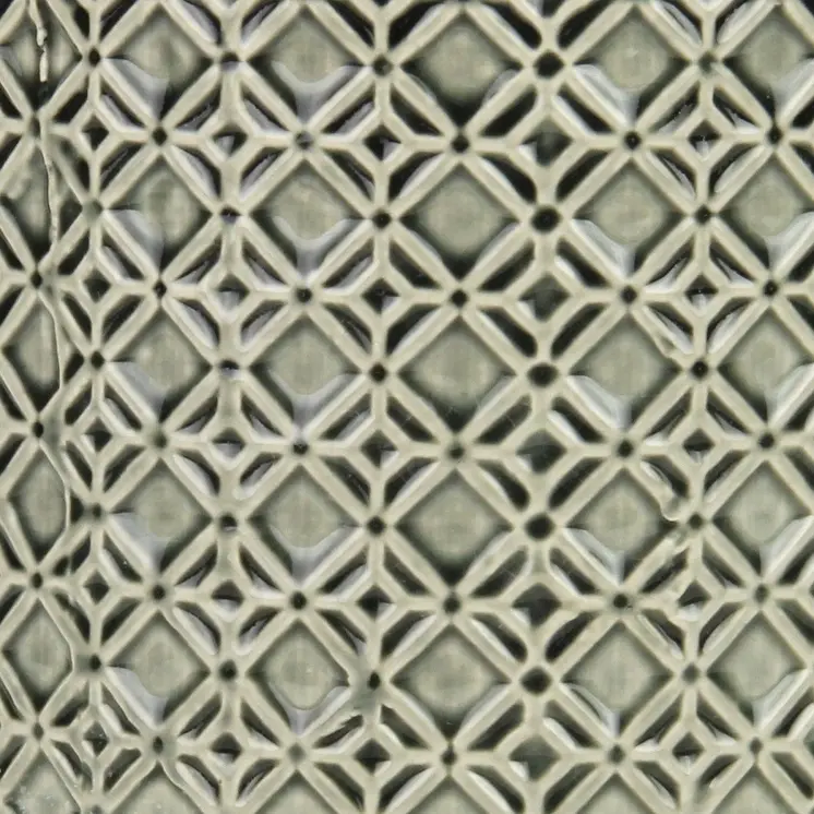 6" Gray Geometric Ceramic Indoor Outdoor Round Pot Planter
