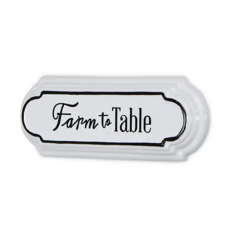5" X 14" Black and White Farm To Table Metal Wall Decor