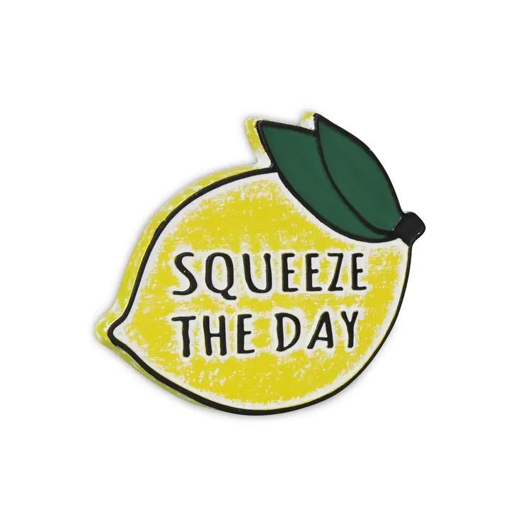 14" X 19" Yellow and White Lemon Squeeze The Day Metal Wall Decor