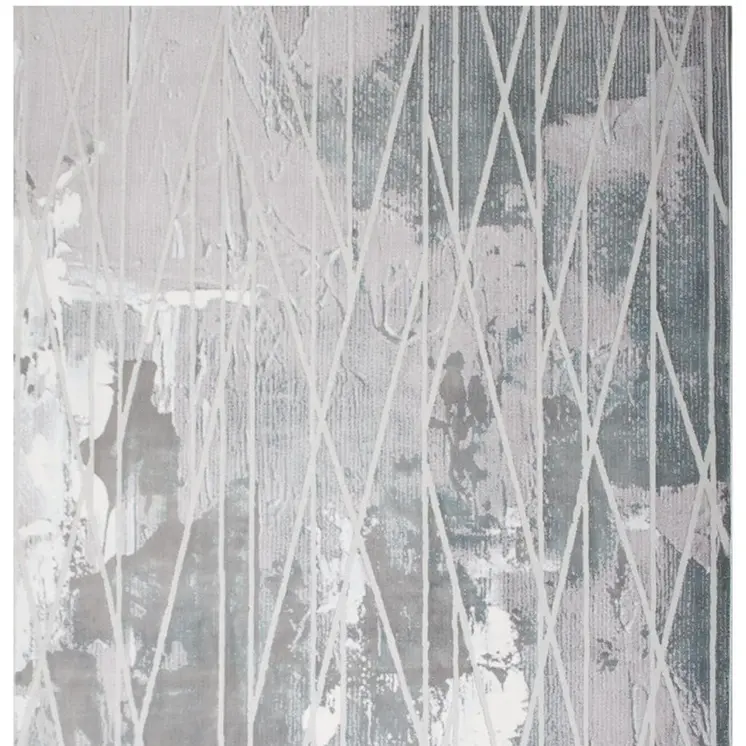 8' X 11' Blue Abstract Stain Resistant Area Rug