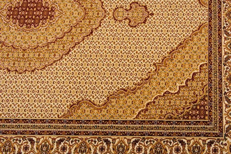 10' Beige And Ivory Oriental Runner Rug