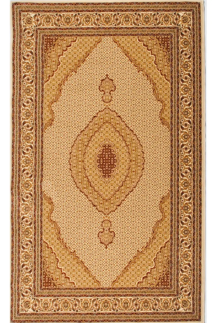 10' Beige And Ivory Oriental Runner Rug