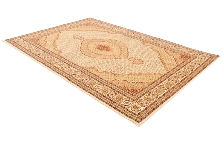 10' Beige And Ivory Oriental Runner Rug