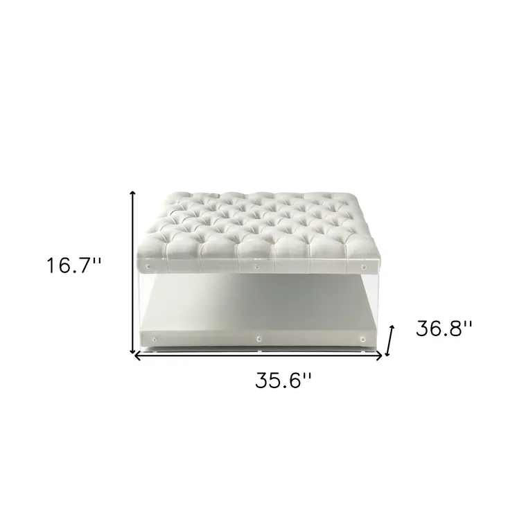 36" White Linen Storage