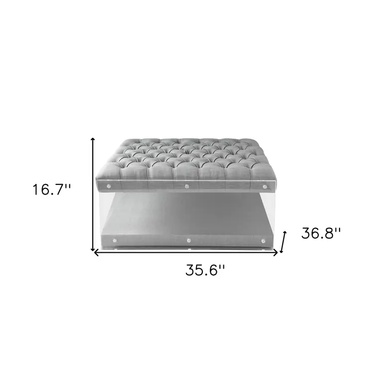36" Light Gray Linen Storage