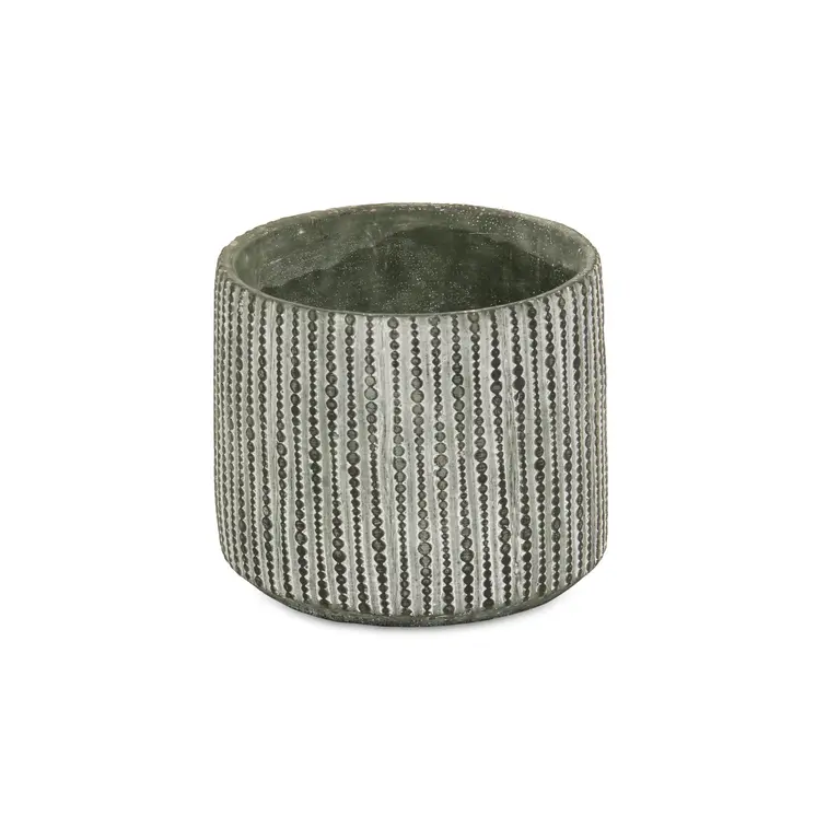 7" Gray Dot Cement Indoor Outdoor Round Pot Planter