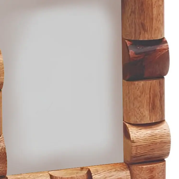 5" x 7" Brown Geometric Wood Tabletop Picture Frame
