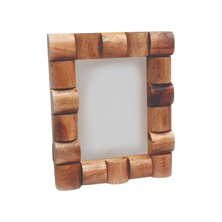 5" x 7" Brown Geometric Wood Tabletop Picture Frame