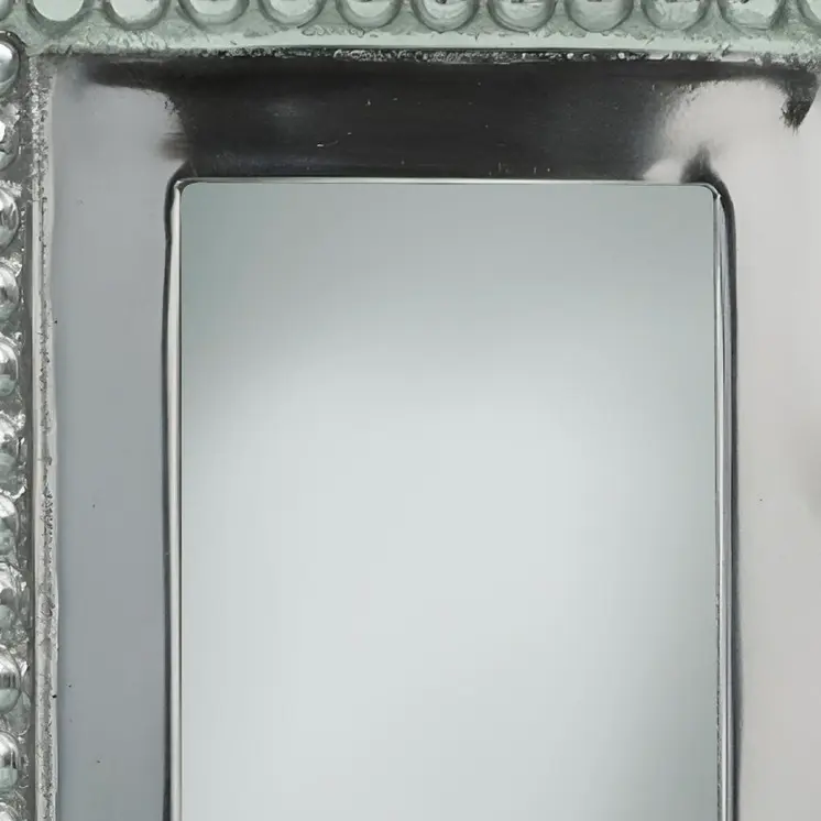 3" x 3" Silver Beaded Stainless Steel Tabletop Picture Frame