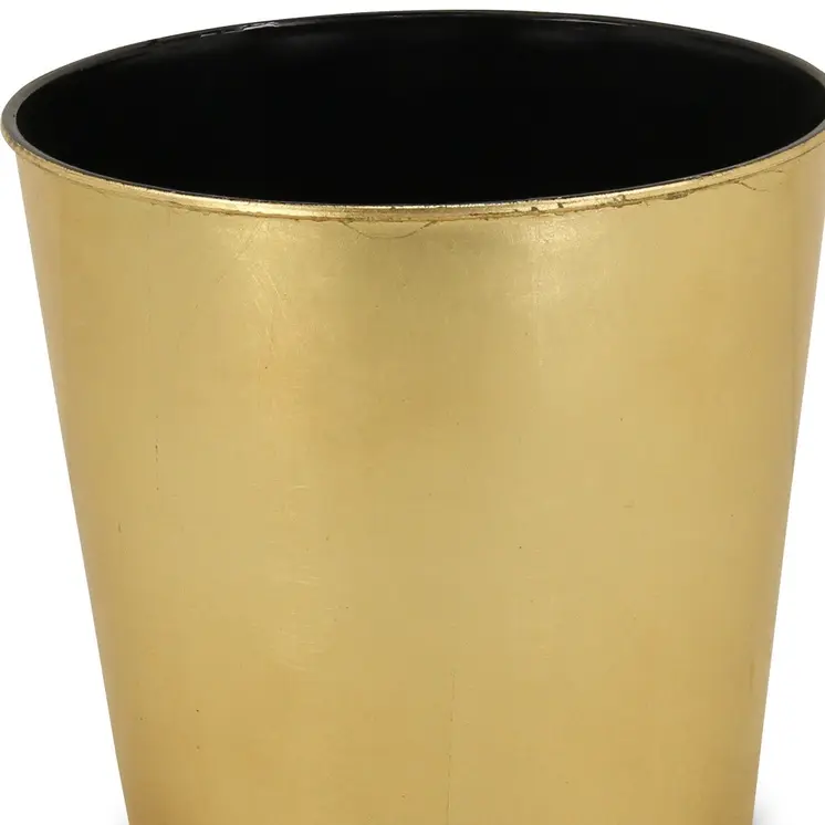 11" Gold Recycled Plastic Indoor Outdoor Round Pot Planter