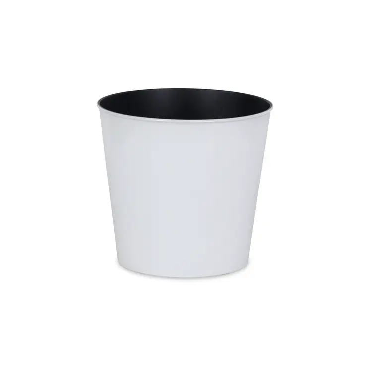 11" White Recycled Plastic Indoor Outdoor Round Pot Planter