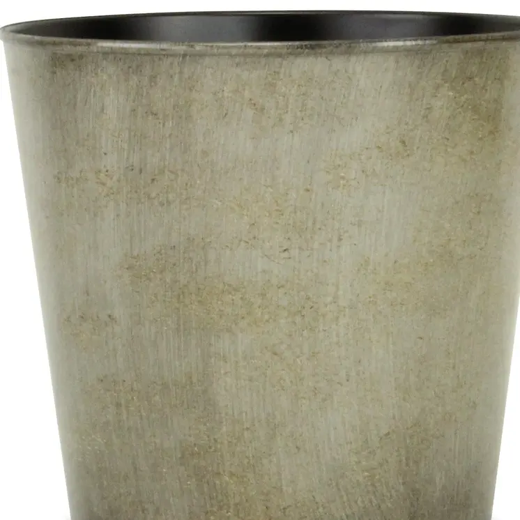 9" Gray Recycled Plastic Indoor Outdoor Round Pot Planter