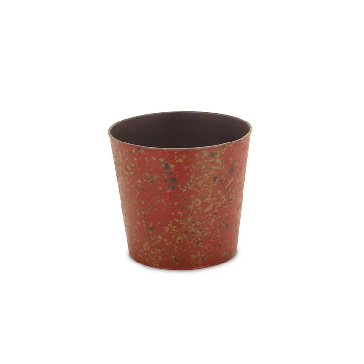 9" Red Recycled Plastic Indoor Outdoor Round Pot Planter