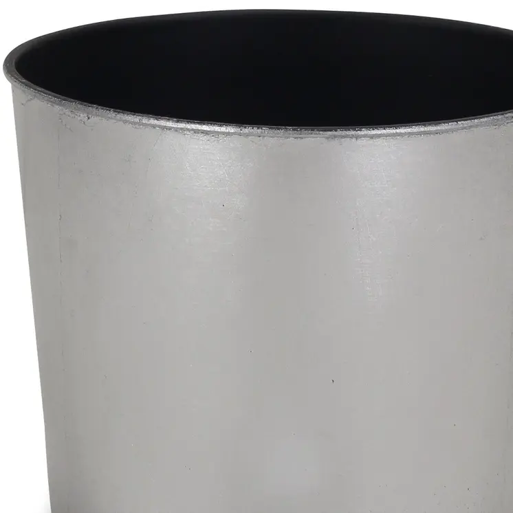 7" Silver Recycled Plastic Indoor Outdoor Round Pot Planter