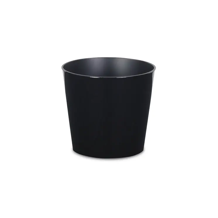 7" Black Recycled Plastic Indoor Outdoor Round Pot Planter
