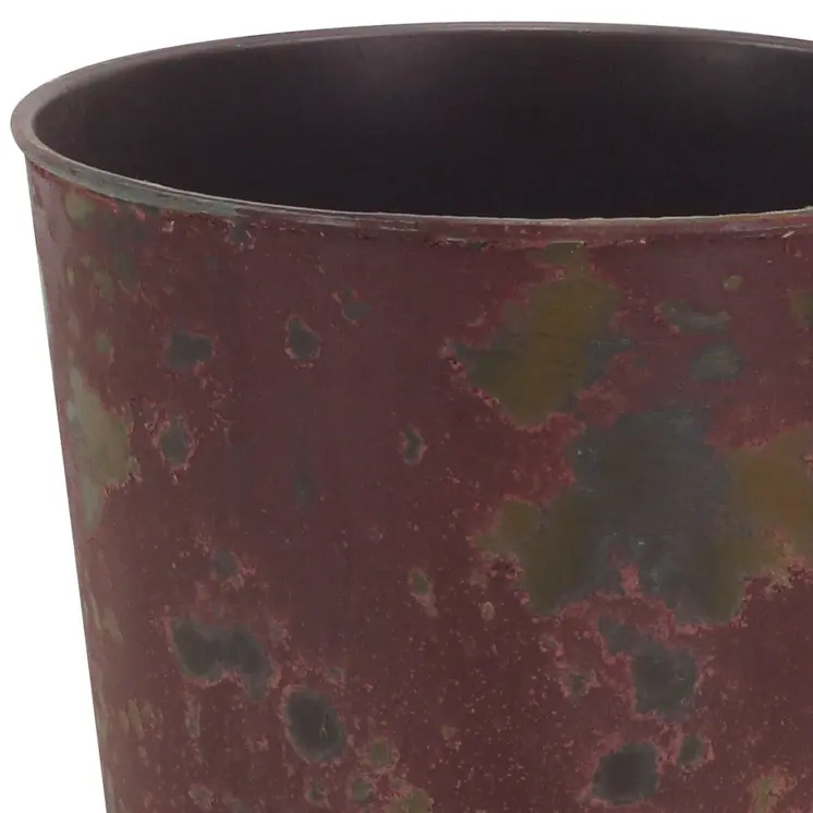 7" Red Recycled Plastic Indoor Outdoor Round Pot Planter