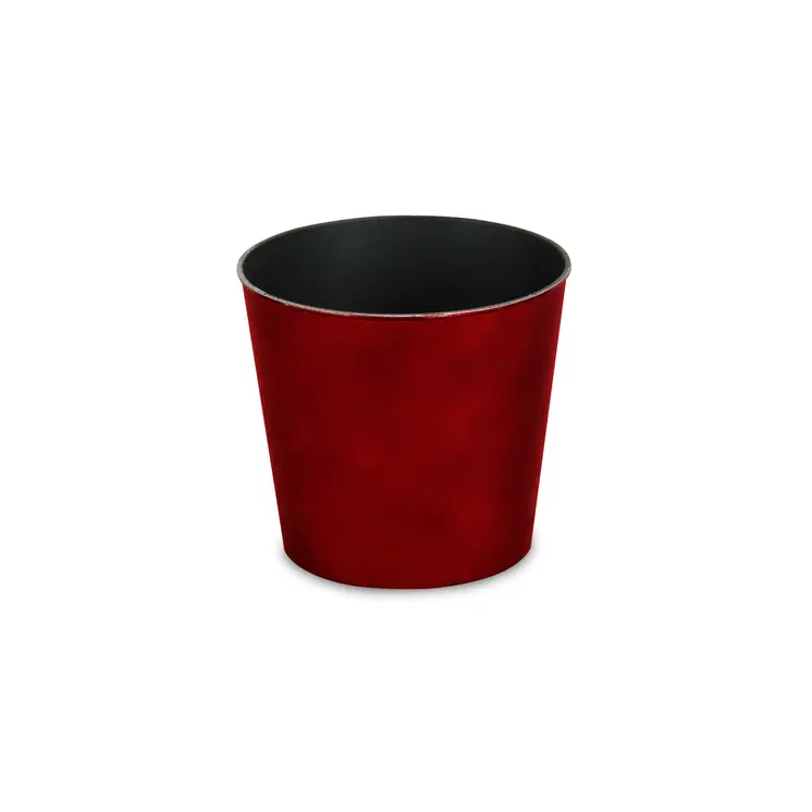 7" Red Recycled Plastic Indoor Outdoor Round Pot Planter