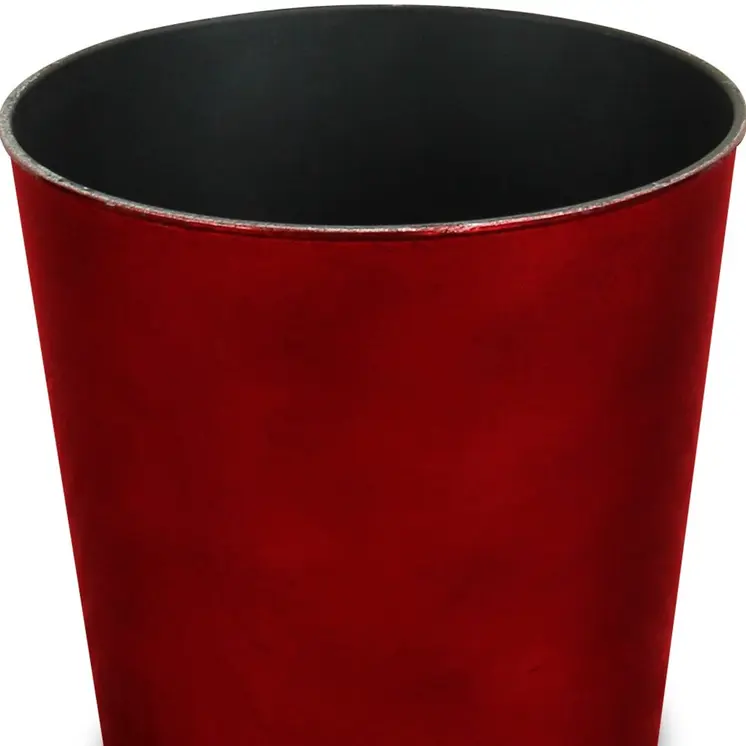 7" Red Recycled Plastic Indoor Outdoor Round Pot Planter