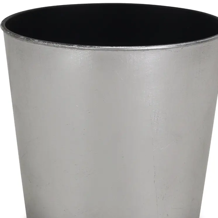 7" Silver Recycled Plastic Indoor Outdoor Round Pot Planter