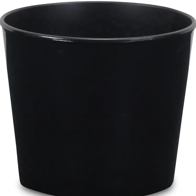 6" Black Recycled Plastic Indoor Outdoor Round Pot Planter