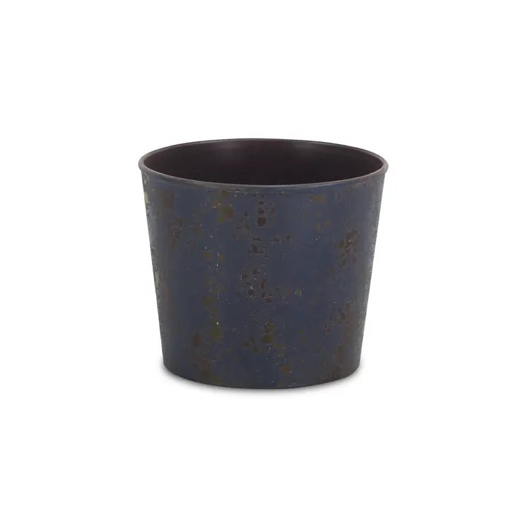 6" Blue Recycled Plastic Indoor Outdoor Round Pot Planter