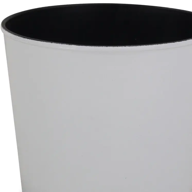 6" White Recycled Plastic Indoor Outdoor Round Pot Planter