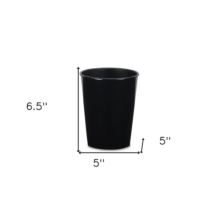 5" Black Recycled Plastic Indoor Outdoor Round Pot Planter