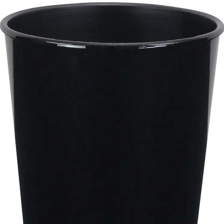 5" Black Recycled Plastic Indoor Outdoor Round Pot Planter