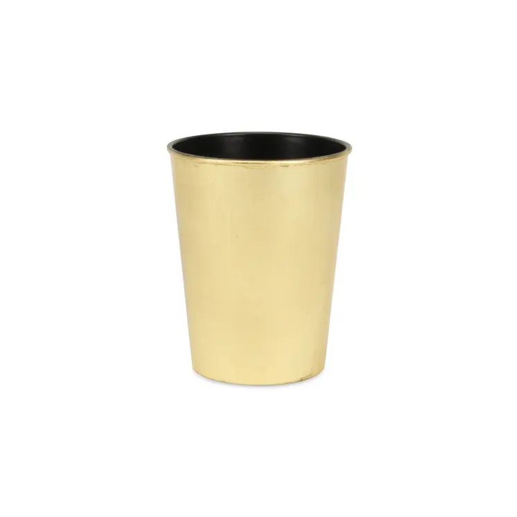 5" Gold Recycled Plastic Indoor Outdoor Round Pot Planter