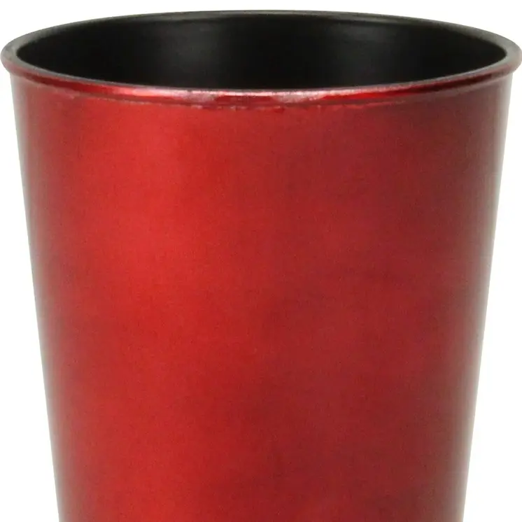 5" Red Recycled Plastic Indoor Outdoor Round Pot Planter