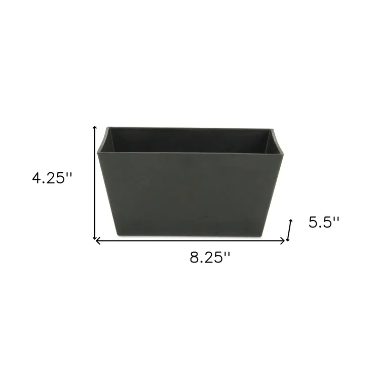 8" Black Recycled Plastic Indoor Outdoor Rectangular Planter Box