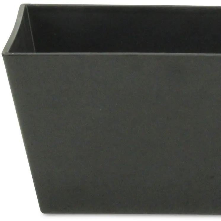 8" Black Recycled Plastic Indoor Outdoor Rectangular Planter Box
