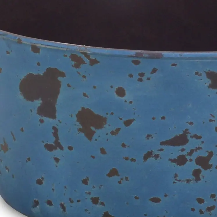 10" Blue Recycled Plastic Indoor Outdoor Round Pot Planter