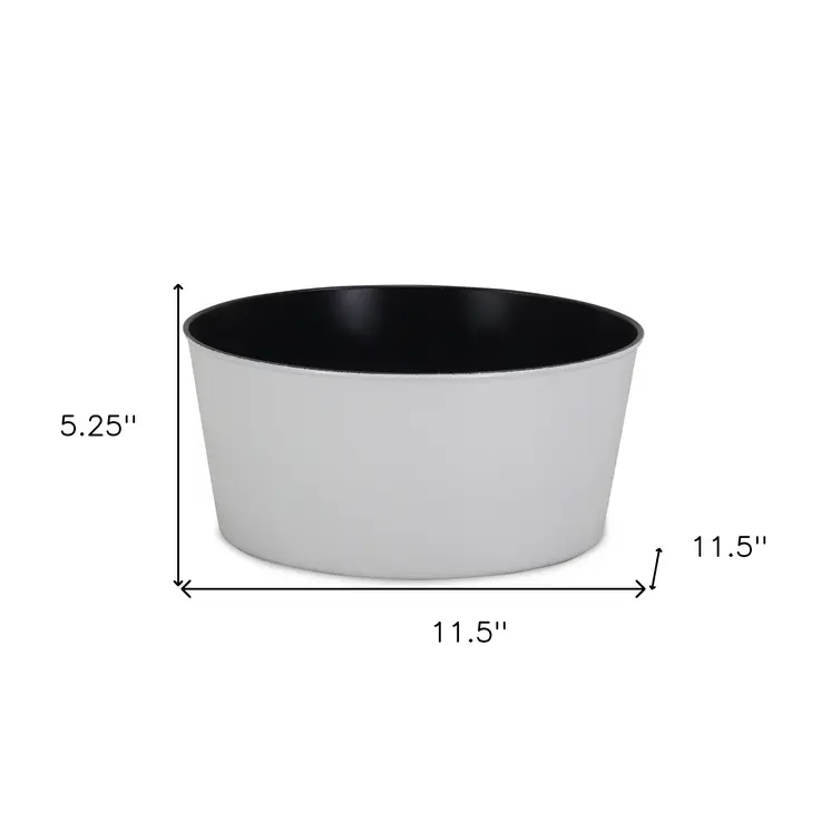 12" White Recycled Plastic Indoor Outdoor Round Pot Planter