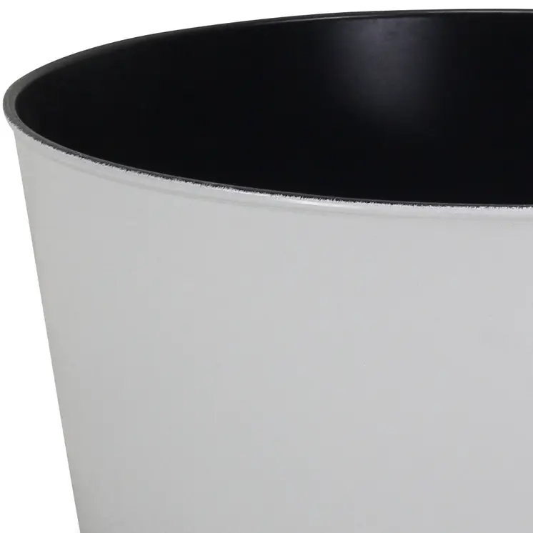 12" White Recycled Plastic Indoor Outdoor Round Pot Planter