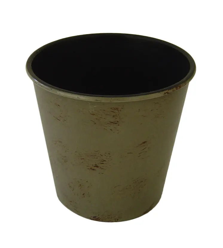 5" Gray Recycled Plastic Indoor Outdoor Round Pot Planter
