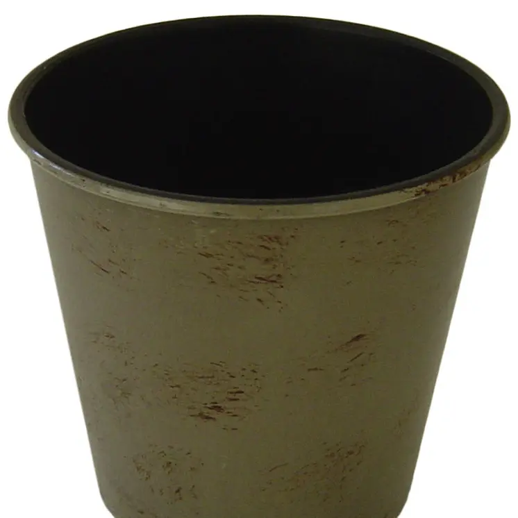 5" Gray Recycled Plastic Indoor Outdoor Round Pot Planter