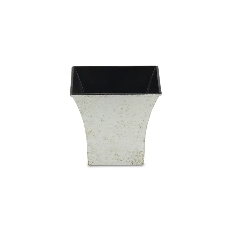 5" Cream Recycled Plastic Indoor Outdoor Square Pot Planter